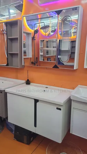 Wall-Hung Floating Vanity Led Mirror Cabinet Set