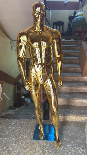 Huge Gold Male Mannequin With Face