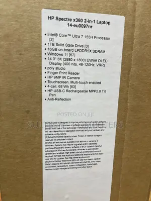 New Laptop HP Spectre X360 16GB Intel SSD 1T