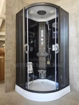 Luxury Black Frame Steam Shower Room With Massage Jets