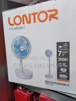 Original Lontor 7" Rechargeable Stretchable Fan - Foldable Portable