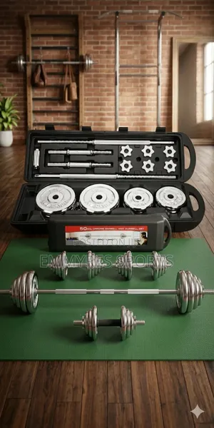 50kg Chrome Barbell and Dumbbells Set