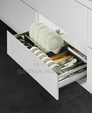 Kitchen Cabinet Plate Rack Basket Organizer