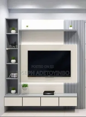 Tv Console White and Gray