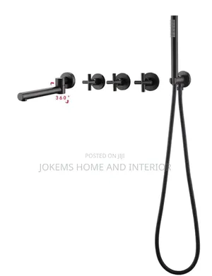 Matte Black Wall-Mounted Shower Mixer Set