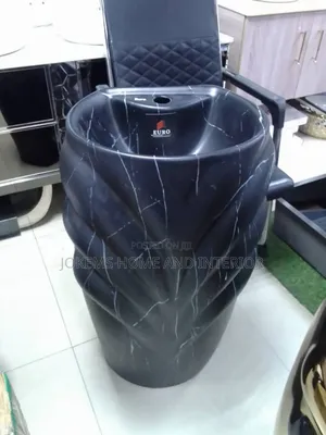 Black Marble Pedestal Basin