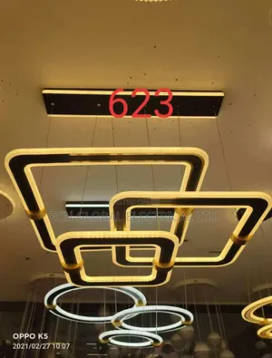 Led Square Chandelier Blue Warm White Modern Ceiling Light