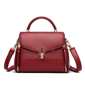 Wine Red Quality Premium Stock Leather Crossbody Portable Hand Bag