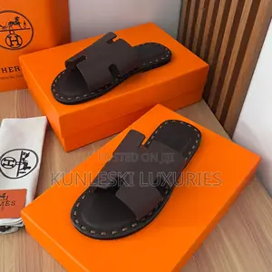 Original Hermes Brown Leather Slippers In 3 Colorways