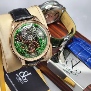 Jacob Co Panda Edition Quality Luxury Men Genuine Leather Wristwatch