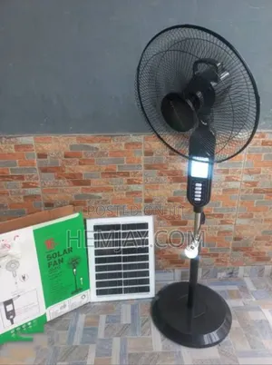 16-Inch Standing Rechargeable, Solar Fan With Panel and Bulb (Click)