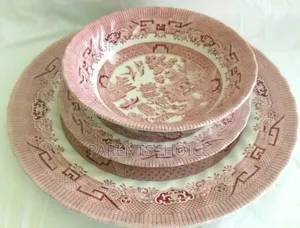 Pink/Blue Willow 12,18,19,20-Piece Dinnerware Set Queen's by Churchill
