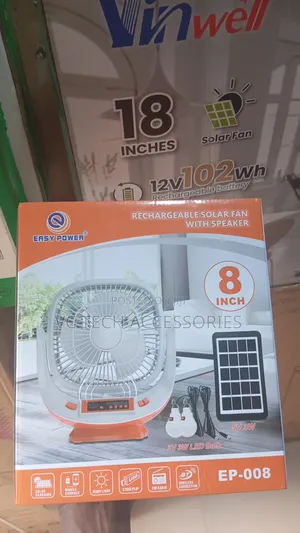 Easy Power 8inches Table Solar Rechargeable Fan