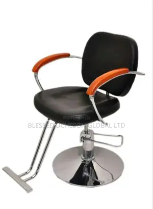 Luxe Barbers Swivel Chair With a Wooden Handle