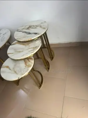 Elegant Marble Gold Nesting Tables