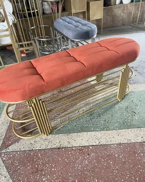 Upholstered Velvet Bench With Shoe Rack