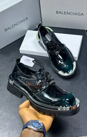 Balenciaga Glossy Leather Men's Derby Shoe