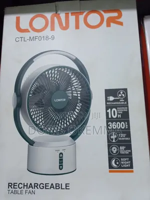 Lontor CTL-Mf018-9 Rechargeable Oscillating Table Fan - 3600mah - 10h