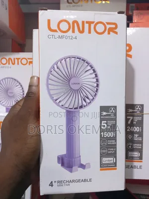 Lontor CTL-Mf012-4 Handheld Rechargeable Fan With Phone Holder 1500mah