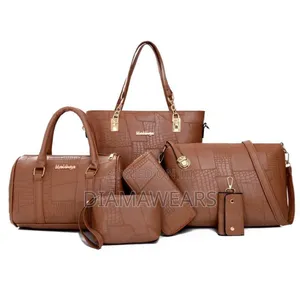 6 in One Ladies Tote Bag Brown