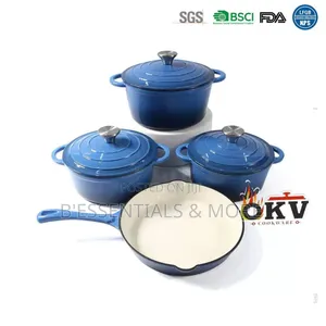 7pcs Cast Iron Enamel Pot Set