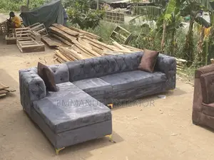 A Standard Living Room Grey Couch