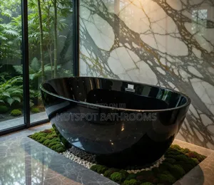 Luxury Black, Egg Shape Freestanding Acrylic Bathtub