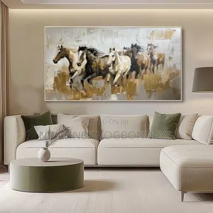 Six Horses Running Canvas Wall Art