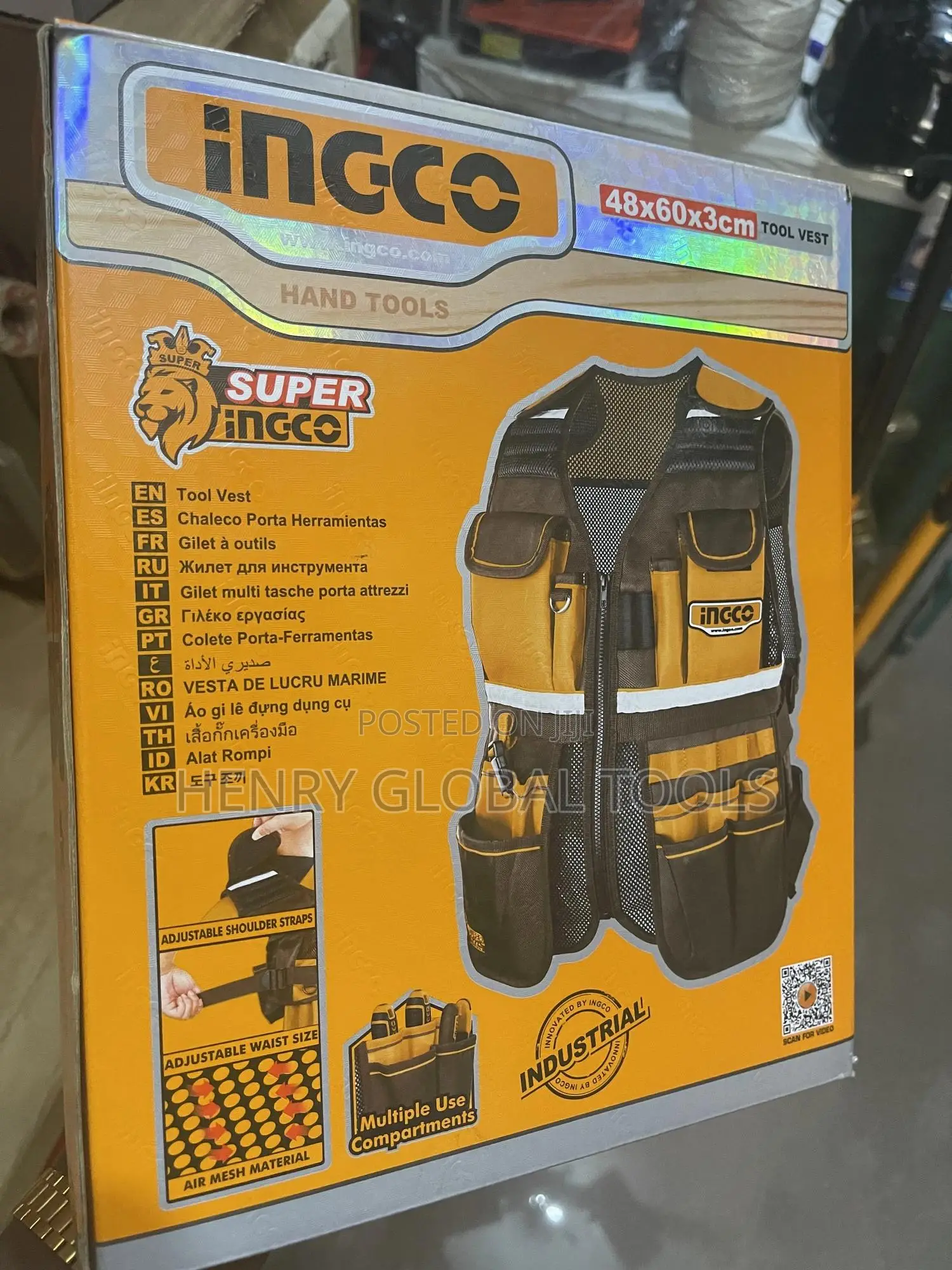 Ingco Adjustable Reflective Tools Vest