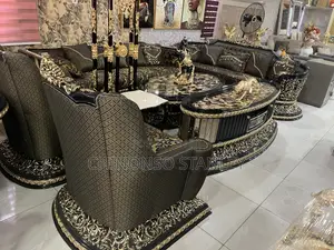 Luxury Royal Black Sofa and Dining Set