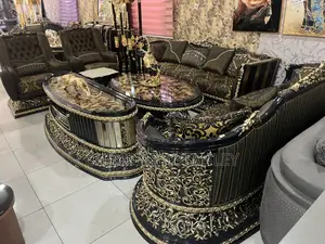Luxury Royal Black Sofa and Dining Set