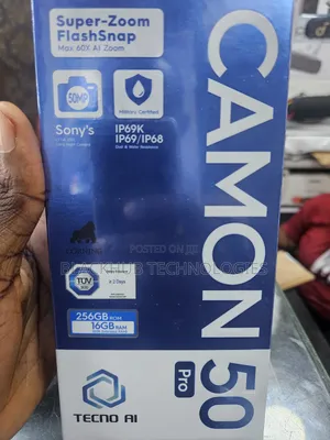 New Tecno Camon 50 Pro 256 GB Black