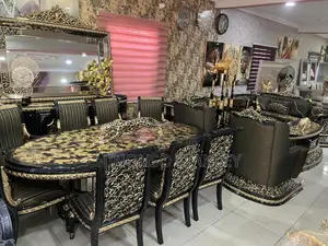 Luxury Royal Black Sofa and Dining Set