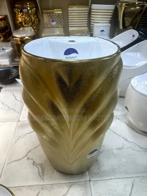 Premium Gold Pedestal Wash Hand Basin – Luxury Statement Piece