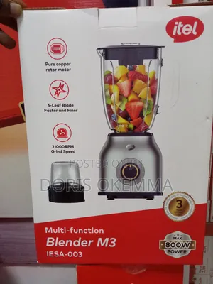 Itel Multi-Function Blender M3 (Iesa-003) 800w Max Power 6-Leaf Blade