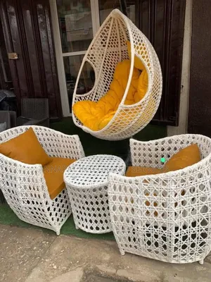 Outdoor Rattan Chair With a Table Swing