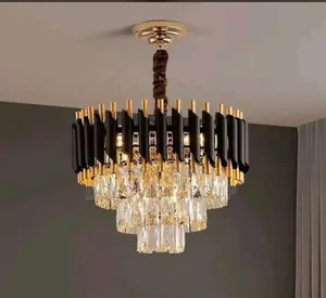 Black and Gold Crystal Chandelier 400