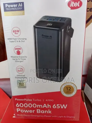 Itel Powerpulse Turbo 60,000mah Power Bank – 65w High-Speed Charging