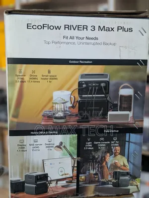 Ecoflow River 3 Max Plus 1200w Portable Power Station  268,800mah