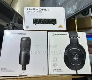 At2020 Mic, M30x Headphone Behringer U-Phoria Umc202hd Soundcard