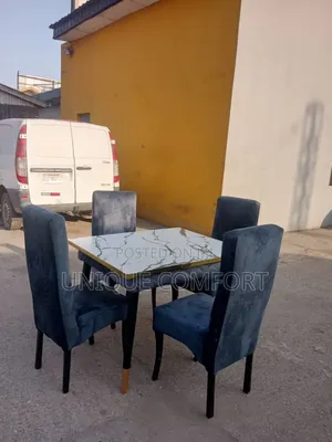 Brand New 4 Seaters Faux Marble Dinning Set