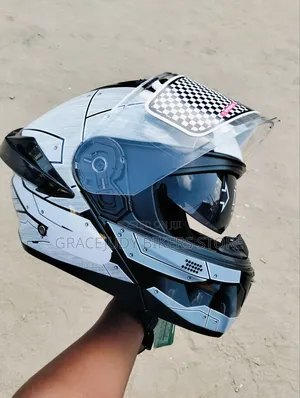 Dot Black and White Bikers Helmet