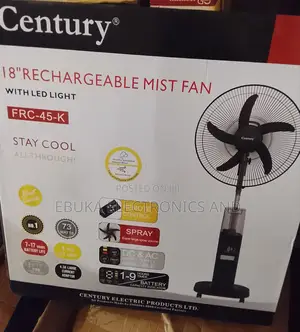 18 Inches Century Rechargeable Mist Standing Fan Is Available