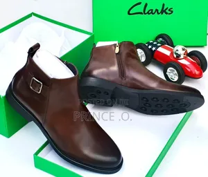 Black and Brown Buckle Chelsea Boot
