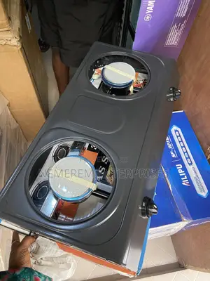 A Two-Burner Stainless Steel Tabletop Gas Coo