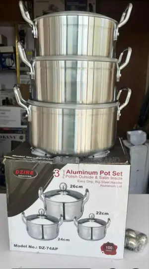 3 Pieces of Aluminium Pot Set