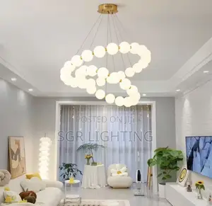 Pearl Necklace Ring Chandelier Led Acrylic Bubble Chandelier