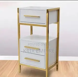 Modern White and Gold Beauty Trolley