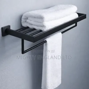 Wall Mounted Stainless Steel Towel Rack and Lower Bar Hanger