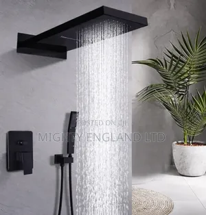 Matte Black Concealed Wall-Mounted Shower System